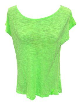 Lauren Ralph Lauren Neon Green Lightweight Cotton T-Shirt Short Sleeve Womens M